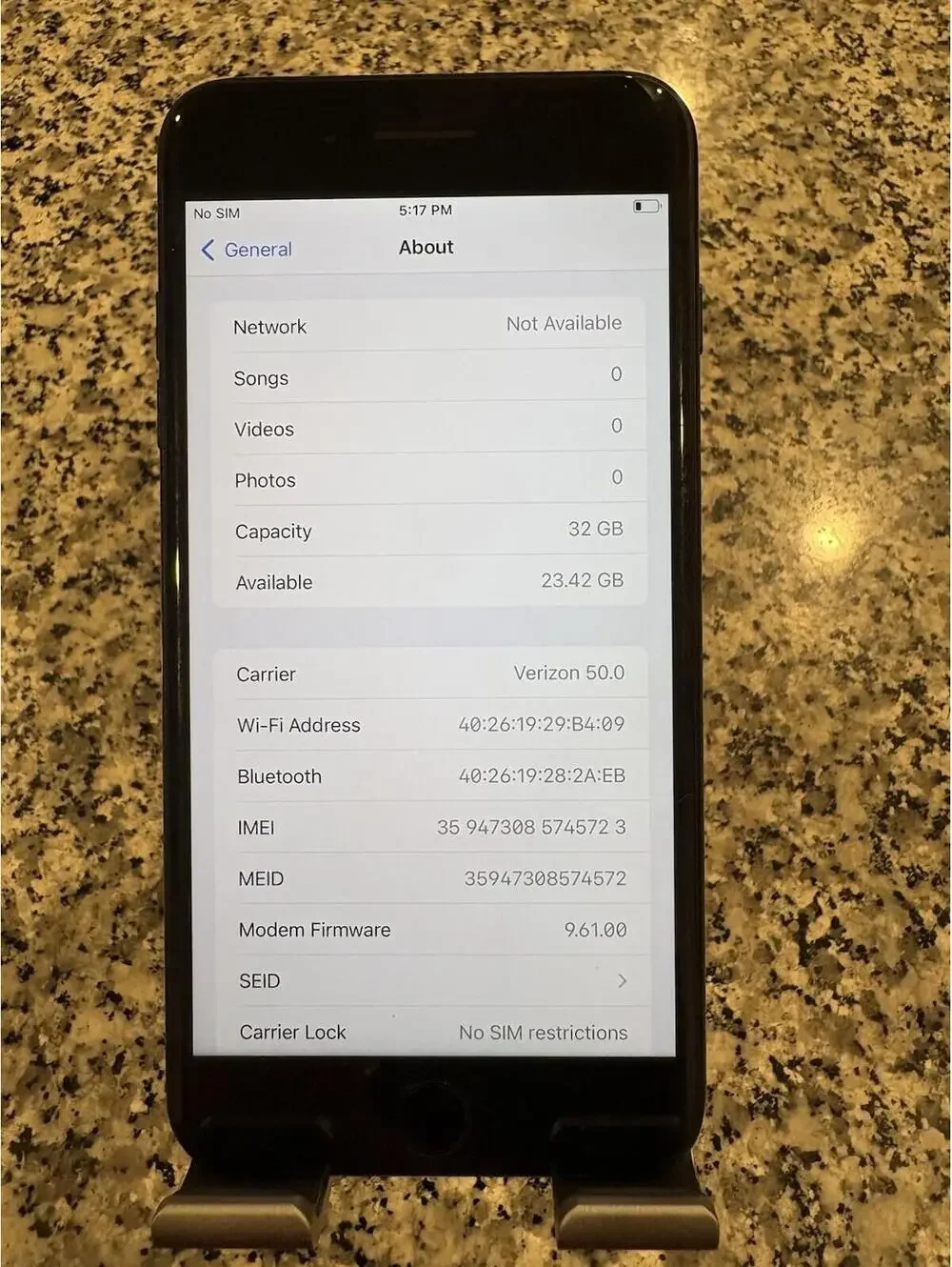 Apple iPhone 7 Plus - 32 GB - Black(Unlocked) Battery Health 97% E